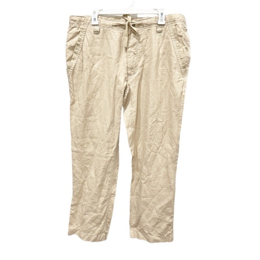 Murano Baird McNutt Irish Linen Straight Leg Pants Size 38x30 Coastal Preppy